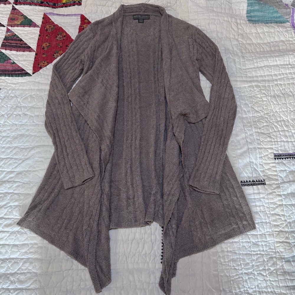 Barefoot Dreams Bamboo Chic Lite Circle Cardigan Taupe Brown S/M 449